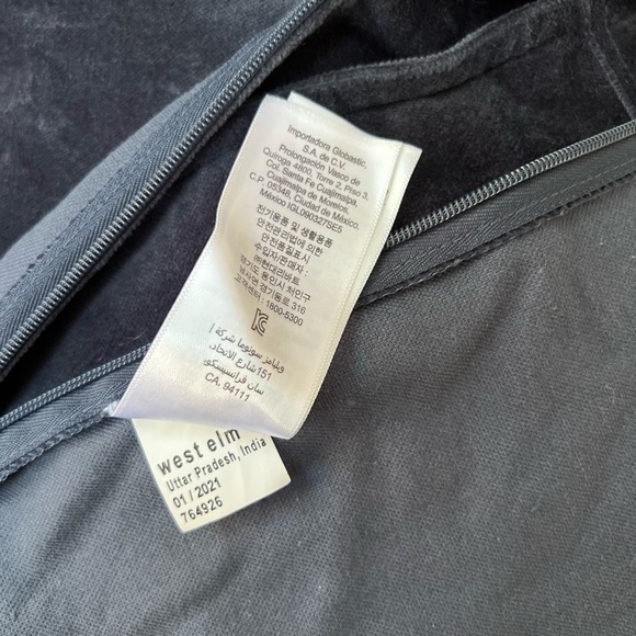 West Elm Velvet Washable Throw Pillow Cover Case Gold Yellow 18x18 Boho Chic - Picture 12 of 17